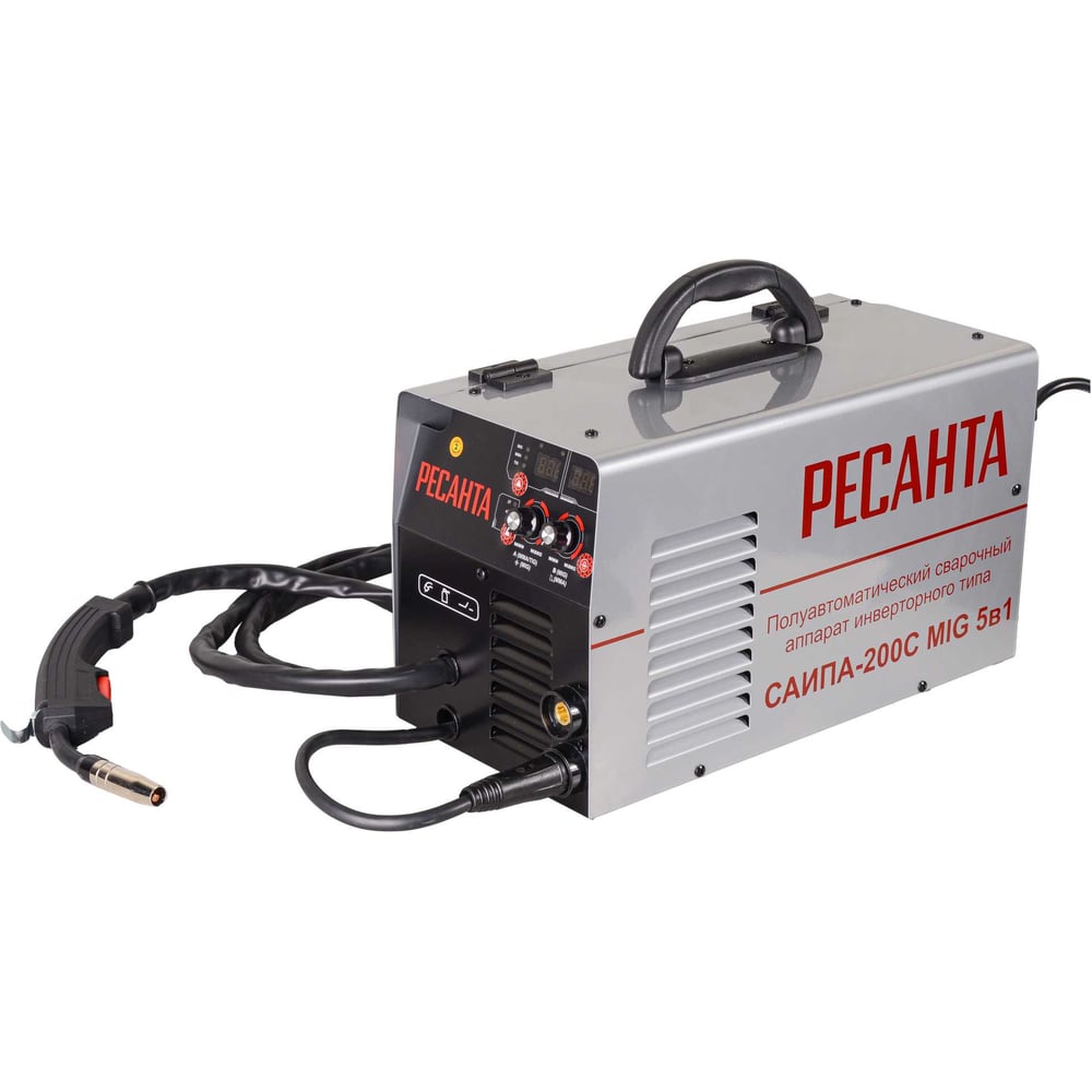 Изображение товара Сварочный полуавтомат Ресанта САИПА-200C MIG 5в1 инверторный 200А