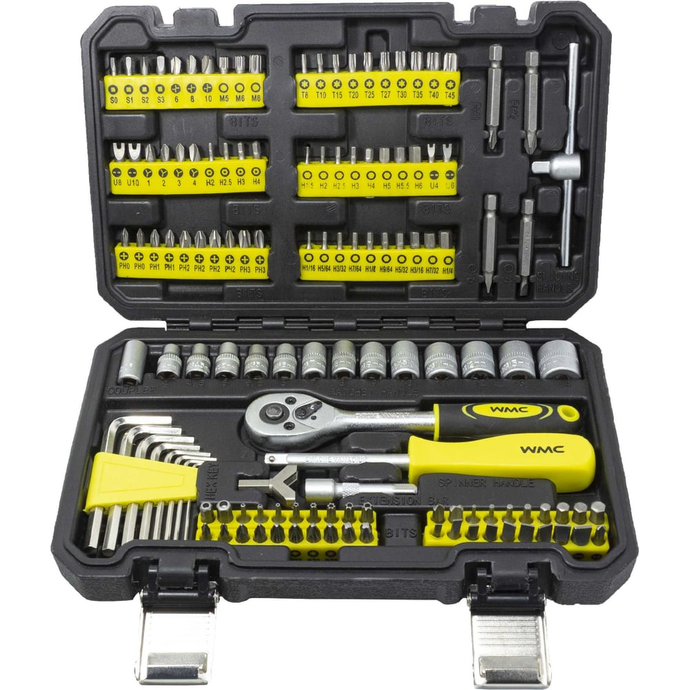 Изображение товара Набор инструментов WMS Tools 130пр. 1/4", 6гр, 4-14мм WMC-20130(48166)