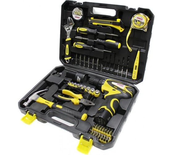 Изображение товара Набор инструментов с шуруповертом WMC Tools 68пр, 1/4'', 6гр, 5-13мм WMC-2068(48158)