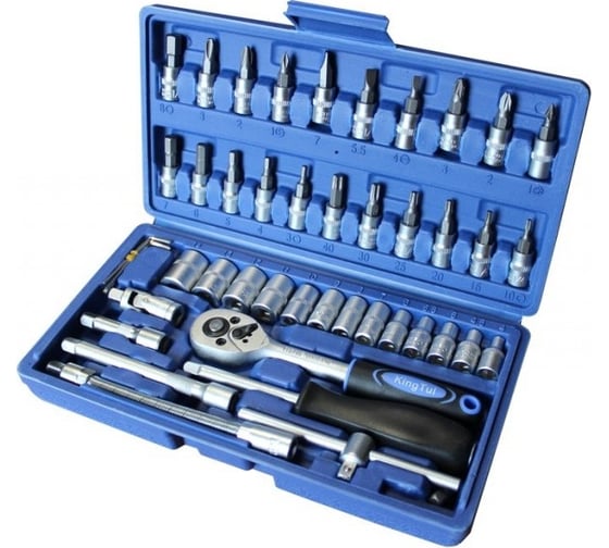 Изображение товара Набор инструментов KingTul 46пр. 1/4" 6гр. профи 4-14мм в кейсе KT-2462-5(2327)