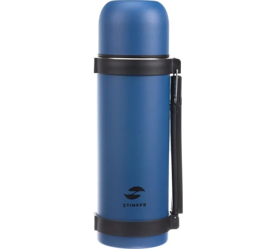 Изображение товара Термос Stinger 1.2 л, широкий с ручкой, нержавеющая сталь, синий, 12.4x10.2x31.8 см HY-1200-11BLU