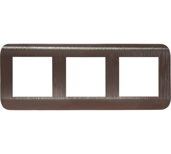 Изображение товара Рифленая горизонтальная рамка Luxar Deco на 3 поста шоколад (10.903.06) 4606400430308