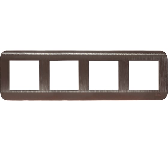 Изображение товара Рифленая горизонтальная рамка Luxar Deco на 4 поста шоколад  (10.904.06) 4606400430315