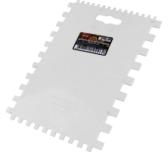 Изображение товара Шпатель плиточника DECOR 180x135 мм, 4-х сторонний, зуб: 4, 6, 8, 10 мм 11612102