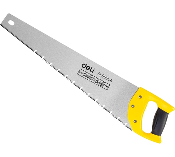 Изображение товара Ножовка по дереву DELI dl6850a 500мм, 7 tpi, 3d заточка, закаленный зуб, быстрый рез, пластиковая рукоять 114783