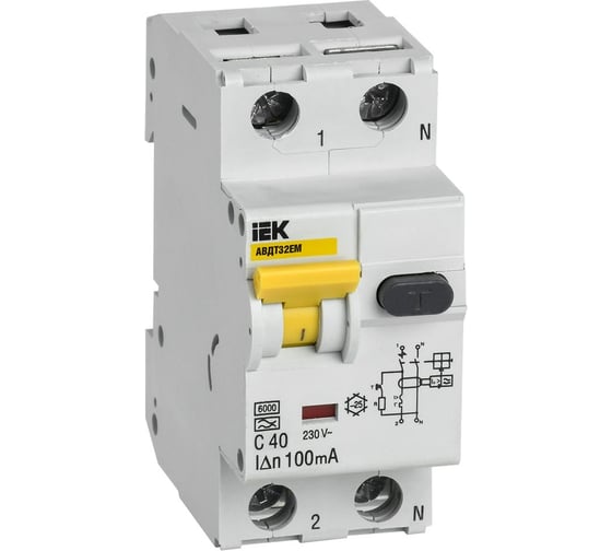 Изображение товара Автоматический выключатель дифференциального тока IEK авдт32em c40 100ма MVD14-1-040-C-100