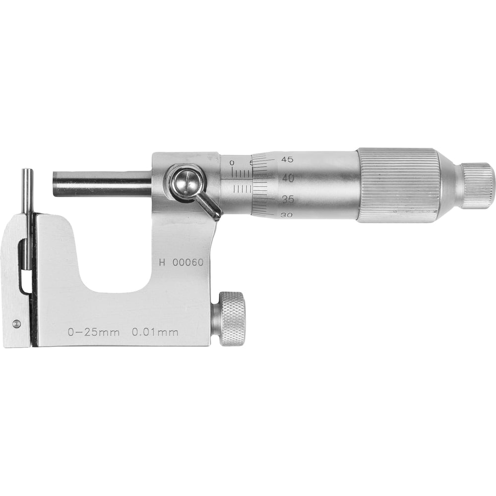 Изображение товара Микрометр SHAN МКУ- 25 0,01 с плоской пяткой профессиональный, высокоточный