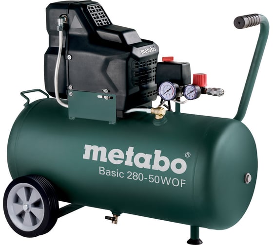 Изображение товара Безмасляный компрессор Metabo Basic 280-50 W OF 1.7кВт, 50л 601529000