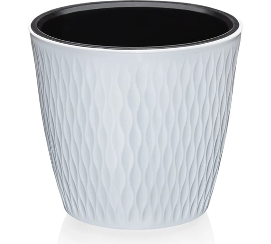 Изображение товара Круглое кашпо c вкладышем Эльфпласт Kerama 2.3 л, белый, d 165мм h 147мм 066930