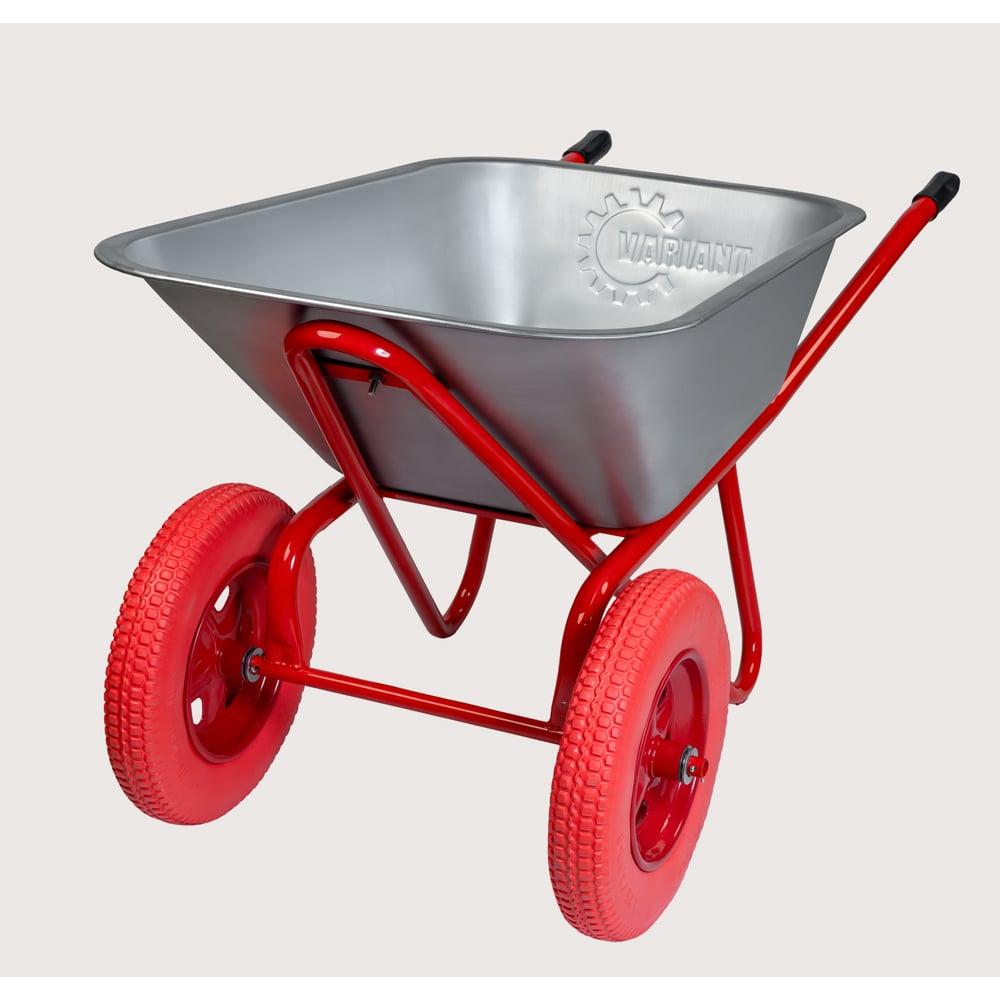 Изображение товара Строительная тачка Variant двухколесная, УСИЛЕННАЯ PU, 110 л, 2 колеса PU (ПОЛИУРЕТАНОВОЕ), 3.25/3.00-8. грузоподъемность 200 кг, корыто 0,8 мм. 12110Лт Изображение товара Строительная тачка Variant двухколесная, УСИЛЕННАЯ PU, 110 л, 2 колеса PU (ПОЛИУРЕТАНОВОЕ), 3.25/3.00-8. грузоподъемность 200 кг, корыто 0,8 мм. 12110Лт