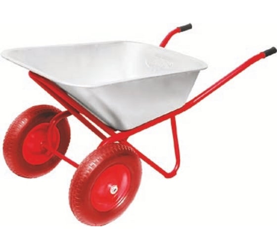 Изображение товара Строительная тачка Variant двухколесная, УСИЛЕННАЯ PU, 110 л, 2 колеса PU (ПОЛИУРЕТАНОВОЕ), 3.25/3.00-8. грузоподъемность 200 кг, корыто 0,8 мм. 12110Лт