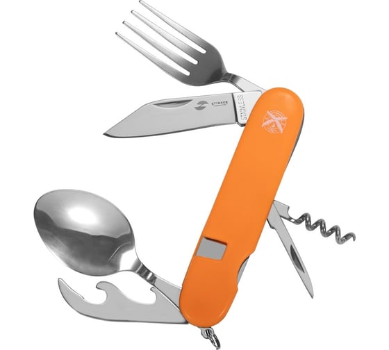 Изображение товара Перочинный нож Stinger 109 мм, 8 функций, материал рукояти: АБС-пластик, оранжевый FK-A106PB-1