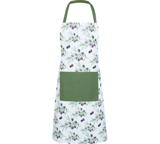 Изображение товара Женский фартук с карманом Guten Morgen Рогожка, Маслины 60x80 см  Фр-Мас-60-80