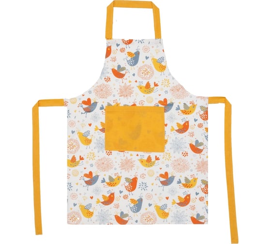 Изображение товара Женский фартук с карманом Guten Morgen Рогожка, Пташки 60x80 см ФРМас-60-80