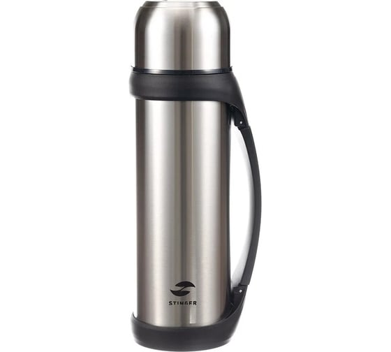 Изображение товара Термос Stinger 2.2 л, широкий с ручкой, нержавеющая сталь, серебристый, 13.9x12.2x37.8 см HY-2200-12