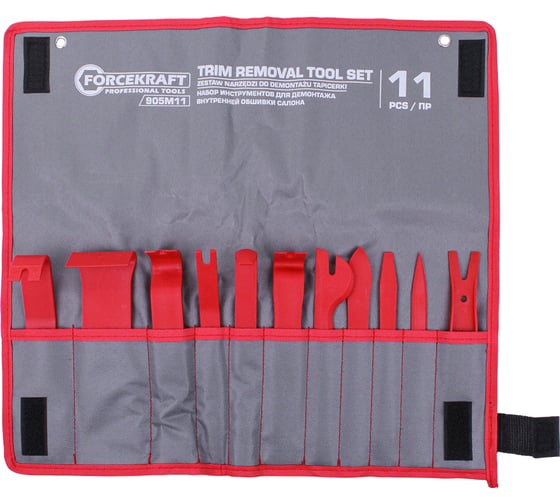 Изображение товара Набор приспособлений (пласт.) для демонтажа внутренней обшивки салона 11 предметов Forcekraft  FK-905M11(64695)
