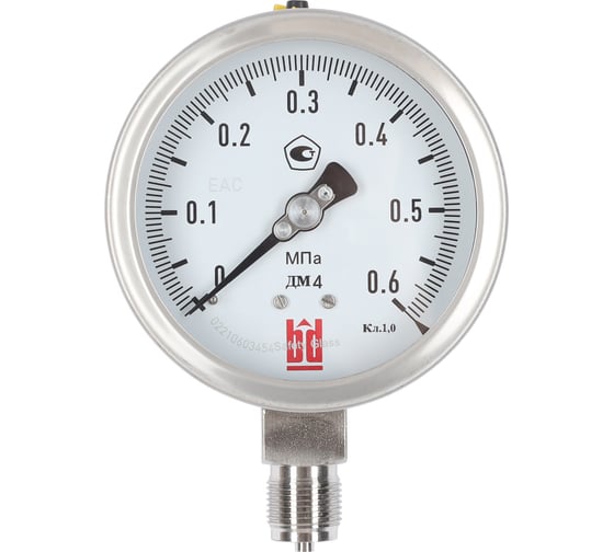 Изображение товара Манометр ДМ 4 100 Р (0-0.6) МПа, кл.1.0, М20x1.5 BD 1154100001