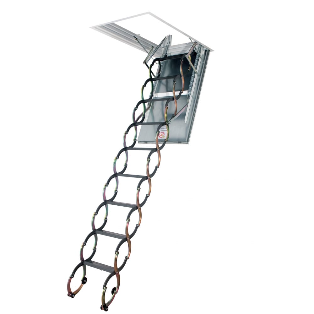 Металлическая огнестойкая лестница fakro lsf 70х120 см, высота 300 см 860136