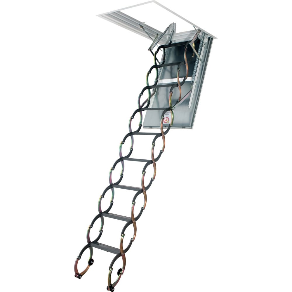Металлическая огнестойкая лестница fakro lsf 60х120 см, высота 300 см 860126