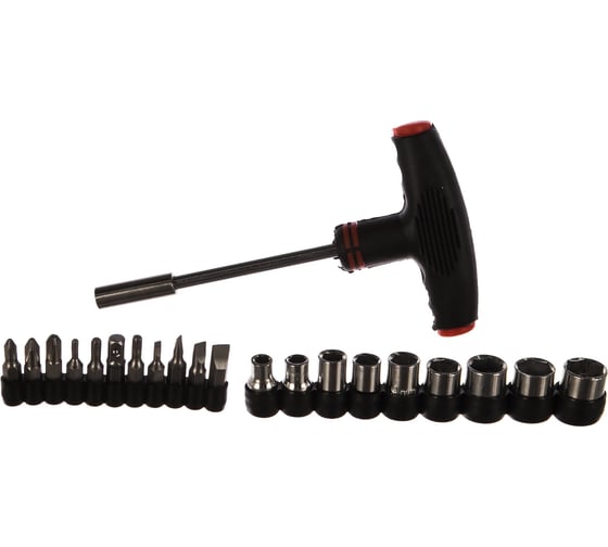 Изображение товара Отвертка с Т-образной ручкой, 20 насадок РемоКолор 33-2-123