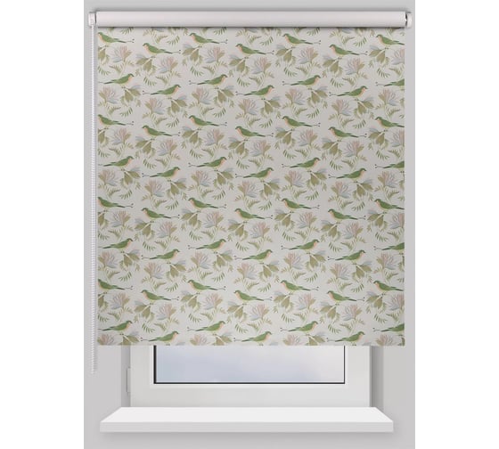 Изображение товара Рулонная штора PRAKTO BLACKOUT PRINT 120x175 см, Райские птицы, зеленый 9403218239