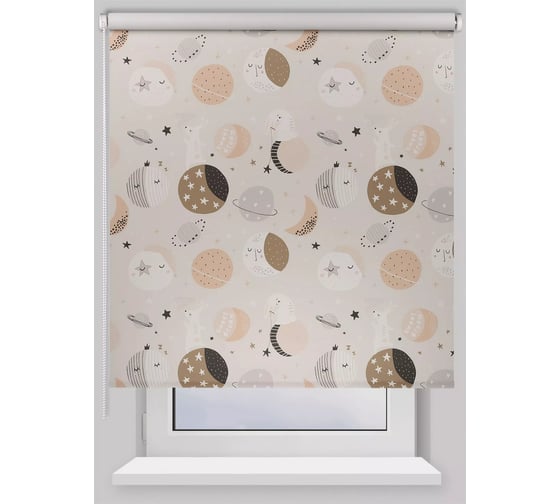 Изображение товара Рулонная штора PRAKTO BLACKOUT PRINT 100x160 см, Лунный заяц, бежевый 9403217455