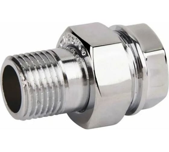 Изображение товара Сгон (американка) для полотенцесушителя TIM прямой вн/нар, 1/2 (хром) 772380