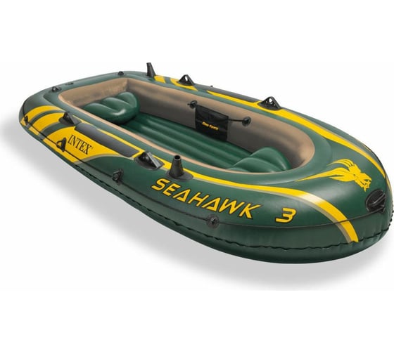 Изображение товара Надувная лодка Intex Seahawk 3 Set до 360 кг 295x137x43 см + весла/насос 68380
