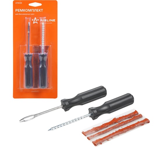 Изображение товара Ремкомплект для б/к шин Airline прямые ручки (шило: для жгута+спиральное, 3 жгута) ATRK28