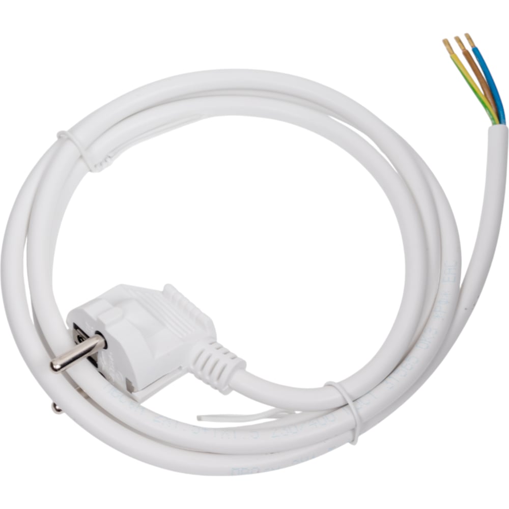 Изображение товара Электрический шнур с вилкой REXANT 3x1,5 мм2 1,5м белый для бытовых нужд