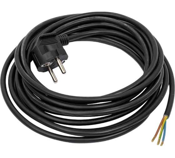 Изображение товара Электрический шнур с вилкой REXANT пвс 3x0,75 мм2 5м (черный) 11-1309
