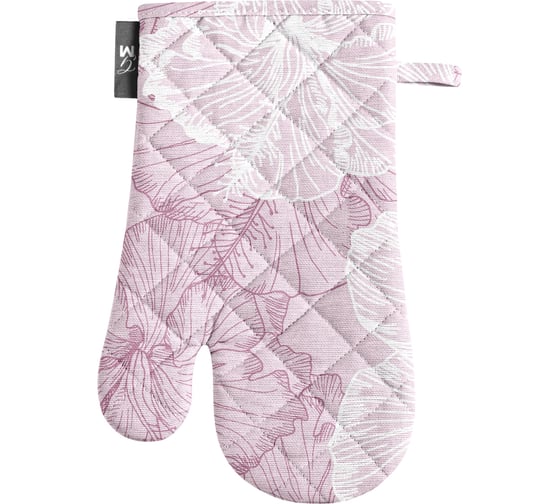 Изображение товара Варежка-прихватка Guten Morgen, Рогожка, Lovely flower розовый, 18x30 см ВП-лфр-18-30