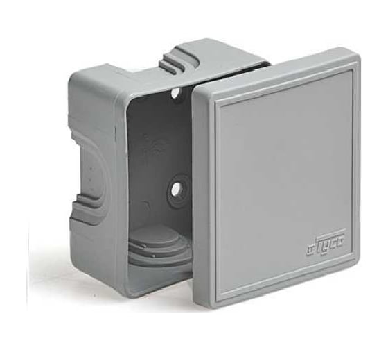 Изображение товара Распределительная коробка для открытой проводки Рувинил Тусо 74x74x40 мм серая 65006