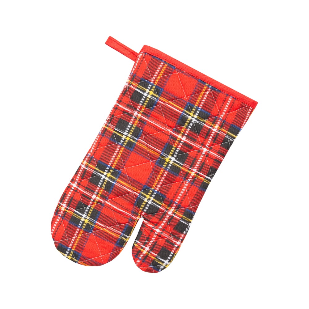Изображение товара Варежка-прихватка Guten Morgen клетка Шотландка 18x30 см красный хлопок