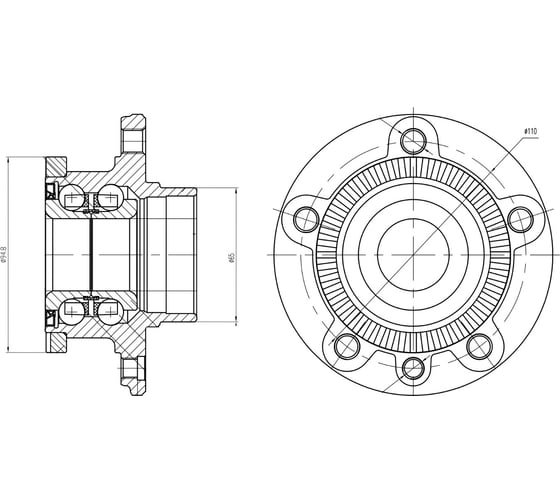 Изображение товара Ступица передняя в сборе с подшипником для автомобиля opel omega a (86-)/omega b (94-) TRIALLI MR 0516