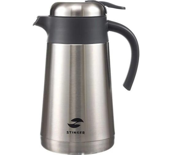 Изображение товара Термокофейник STINGER 1.6 л, нержавеющая сталь, серебристый, 18x13.6x25.9 см HK-1600-9STS