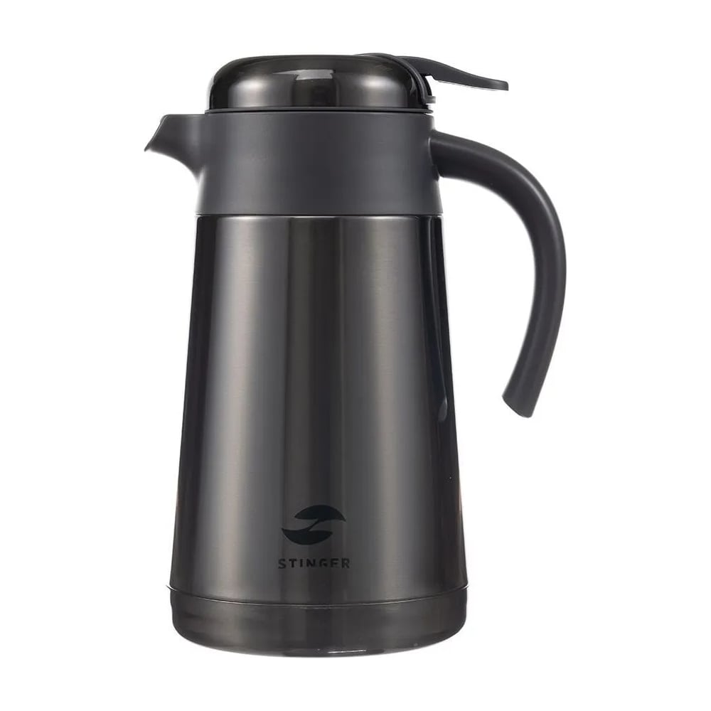 Изображение товара Термокофейник STINGER 1.6 л, нержавеющая сталь, чёрный, 18x13.6x25.9 см HK-1600-9BLK
