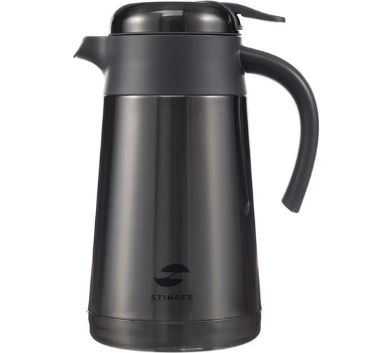 Изображение товара Термокофейник STINGER 1.6 л, нержавеющая сталь, чёрный, 18x13.6x25.9 см HK-1600-9BLK