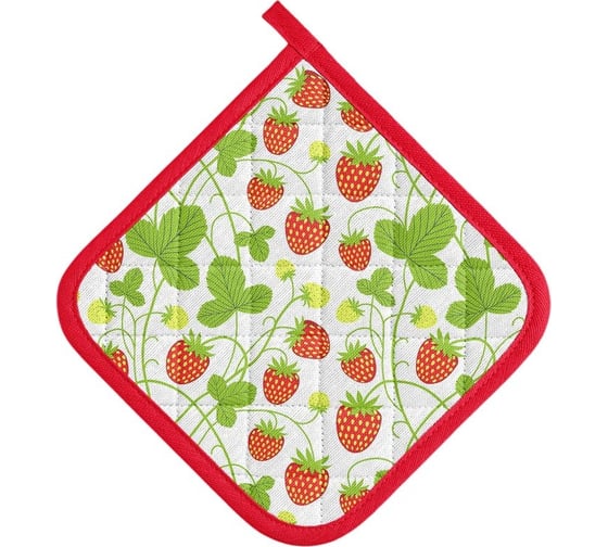 Изображение товара Прихватка Guten Morgen, Рогожка, Земляника, 20x20 см ПР-Земл-20-20