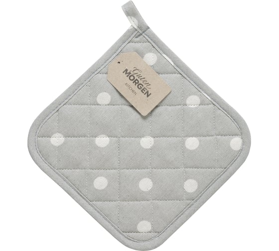 Изображение товара Прихватка Guten Morgen, Рогожка, Горох серый, 20x20 см ПР-СКр-20-20