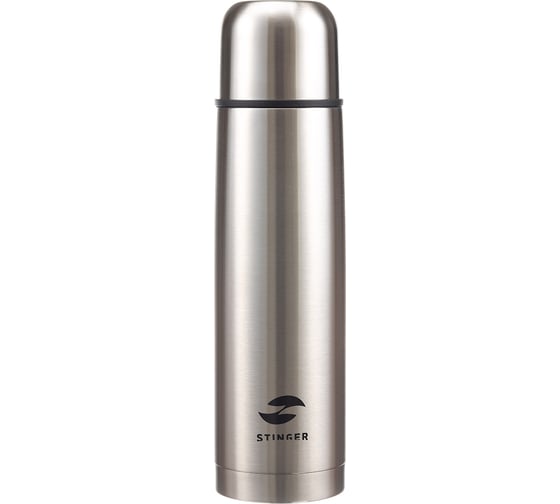 Изображение товара Термос STINGER 0.8 л, узкий, нержавеющая сталь, серебристый, 8.1x8.1x29.1 см HB-800