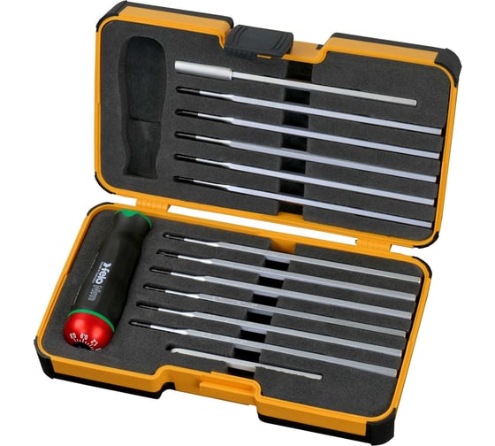 Изображение товара Отвертка с регулировкой крутящего момента с набором насадок 12 шт в кейсе Felo 10099116