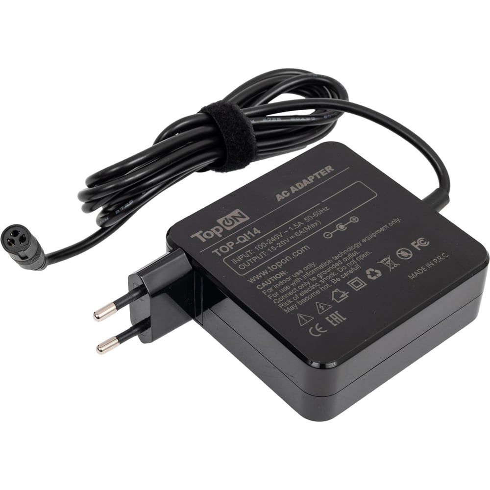 Изображение товара Универсальный блок питания для ноутбуков TopON 90W 15V-20V 6A (14 коннекторов) TOP-QI14