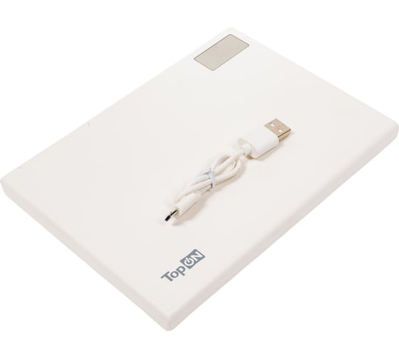 Изображение товара Внешний аккумулятор TopON TOP-MAX2 30000mAh QC3.0, Power Delivery. USB Type-C, MicroUSB, 3 USB и кредл. Белый TOP-MAX2/W