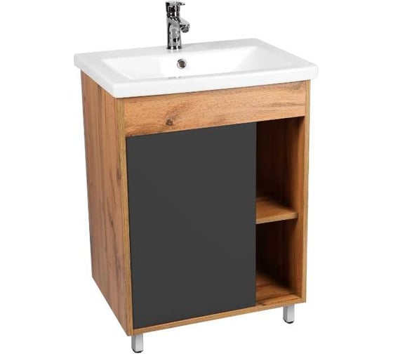 Изображение товара Тумба Viant Бостон como 50 1 створка графит 380x460x820 VBOS50COG-T1ST