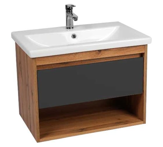 Изображение товара Тумба Viant Бостон como 50 1 ящик подвесная графит 380x460x500 VBOS50COG-T1YP