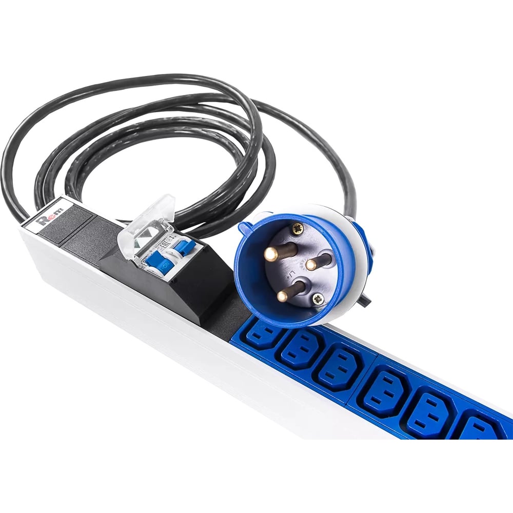 Изображение товара Блок силовых розеток Rem R-32-24C13-6C19-A-I-1420-3-2P 30 розеток 220 В IP20 алюминий