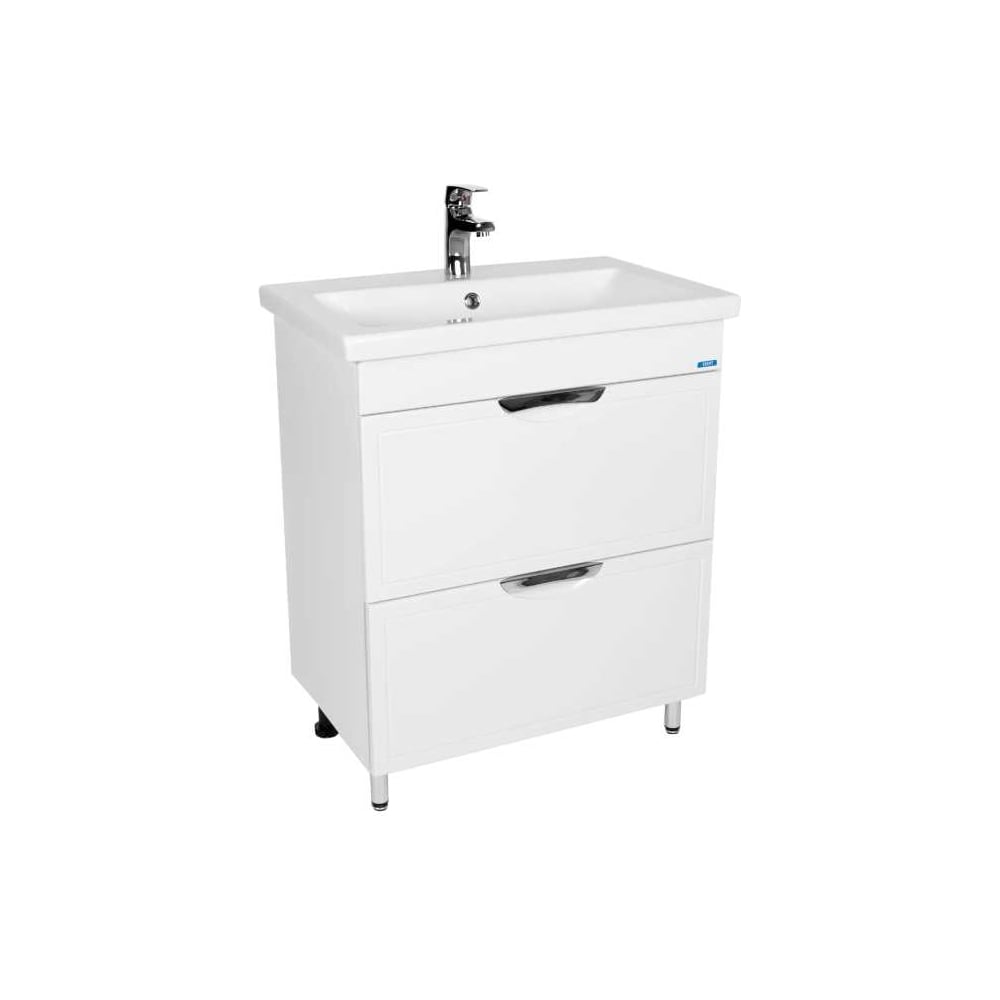 Изображение товара Тумба для ванной комнаты Viant Лима como 60 2 ящика белая современная напольная