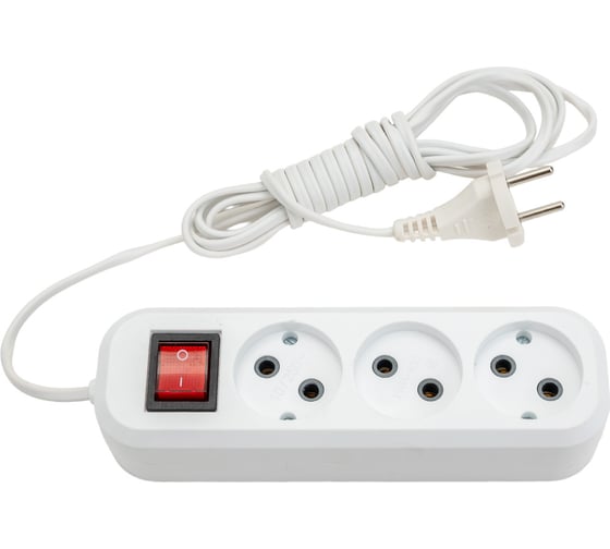 Изображение товара Сетевой улинитель ПЕРЕСВЕТ+ Р/С-3 с переключателем шнур ШВВП 2*0,75 -3м 4620003920264