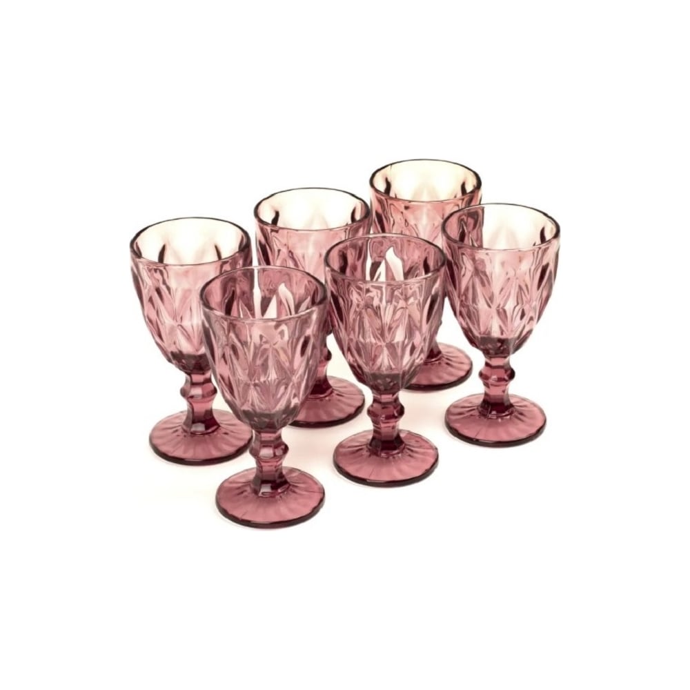 Изображение товара Набор бокалов Homium 6 шт. розового цвета из закаленного стекла
